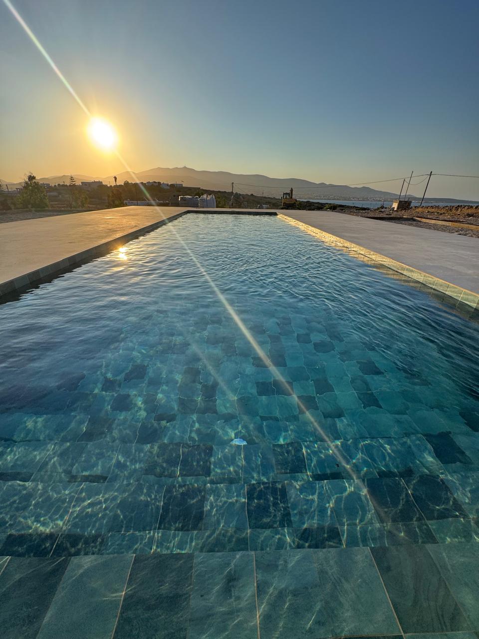 Sunset at the pool — Antiparos Houses