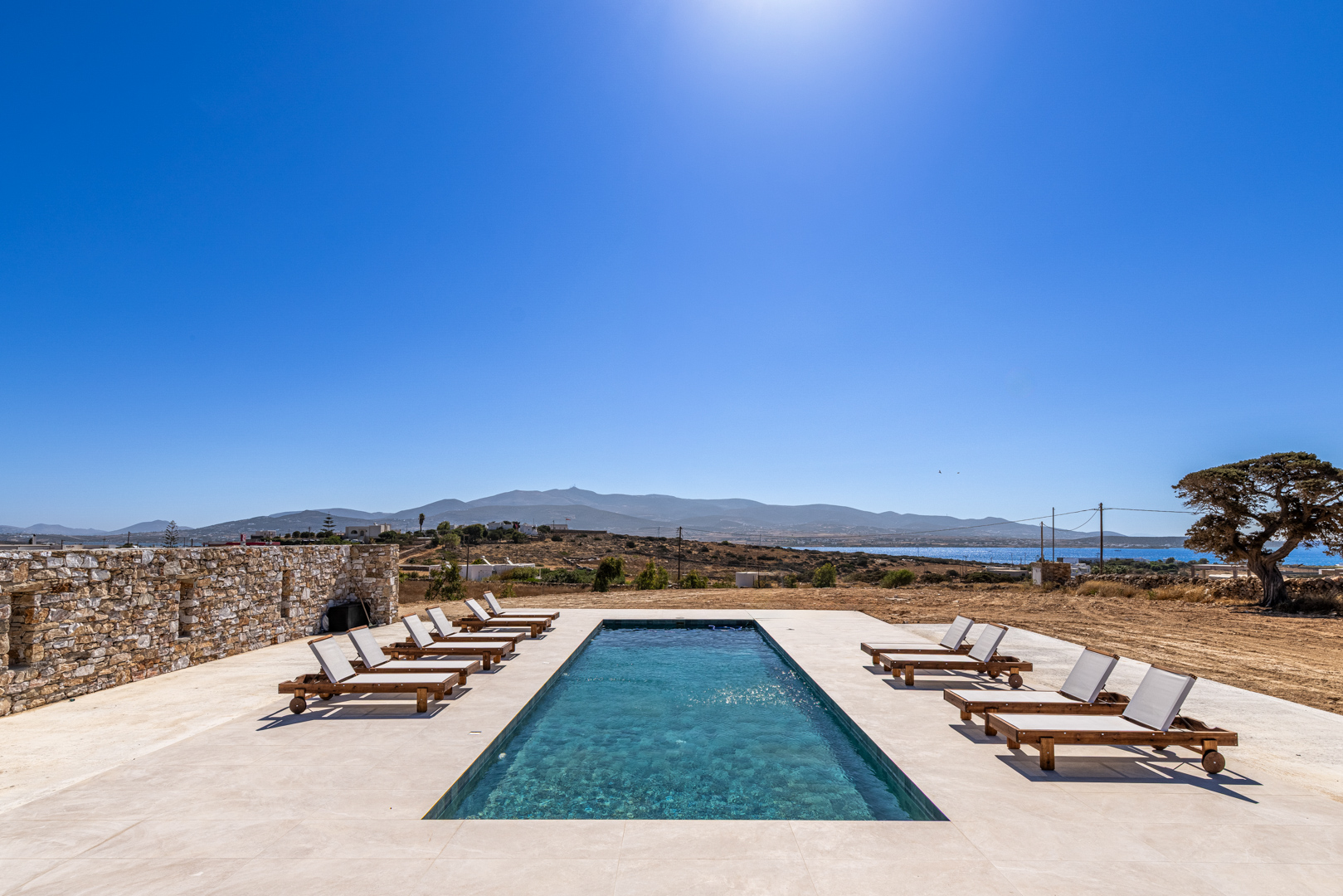 Swimming pool panoramic view — Antiparos Houses